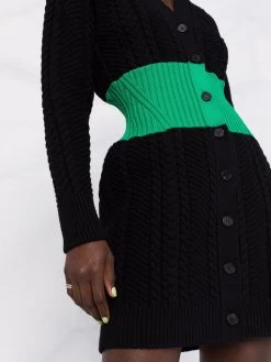 Alexander McQueen two-tone cable-knit dress