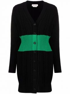 Alexander McQueen two-tone cable-knit dress