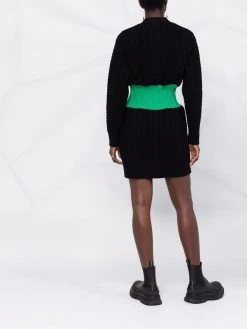 Alexander McQueen two-tone cable-knit dress