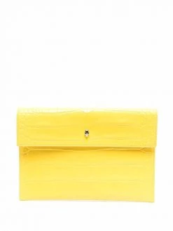 Alexander McQueen skull-embellished leather clutch bag