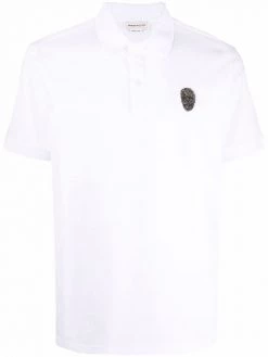 Alexander McQueen bead-embellished Skull polo shirt