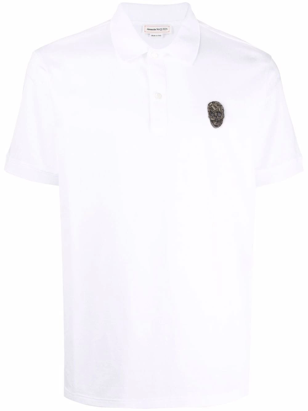 Promo ๐คฉ Alexander McQueen Bead embellished Skull polo ๐ shirt ๐ฏ 1 Alexander McQueen bead-embellished Skull polo shirt