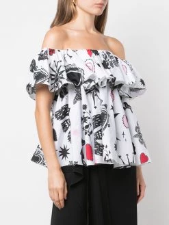 Alexander McQueen sketch-print blouse