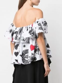 Alexander McQueen sketch-print blouse