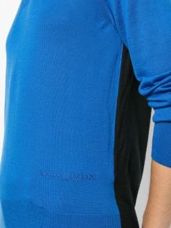 Alexander McQueen contrasting-panel long-sleeve jumper