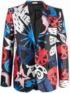 Alexander McQueen Papercut-print tailored blazer