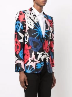 Alexander McQueen Papercut-print tailored blazer