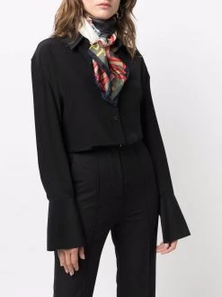 Alexander McQueen logo pattern floral scarf