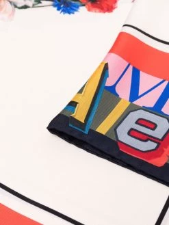 Alexander McQueen logo pattern floral scarf