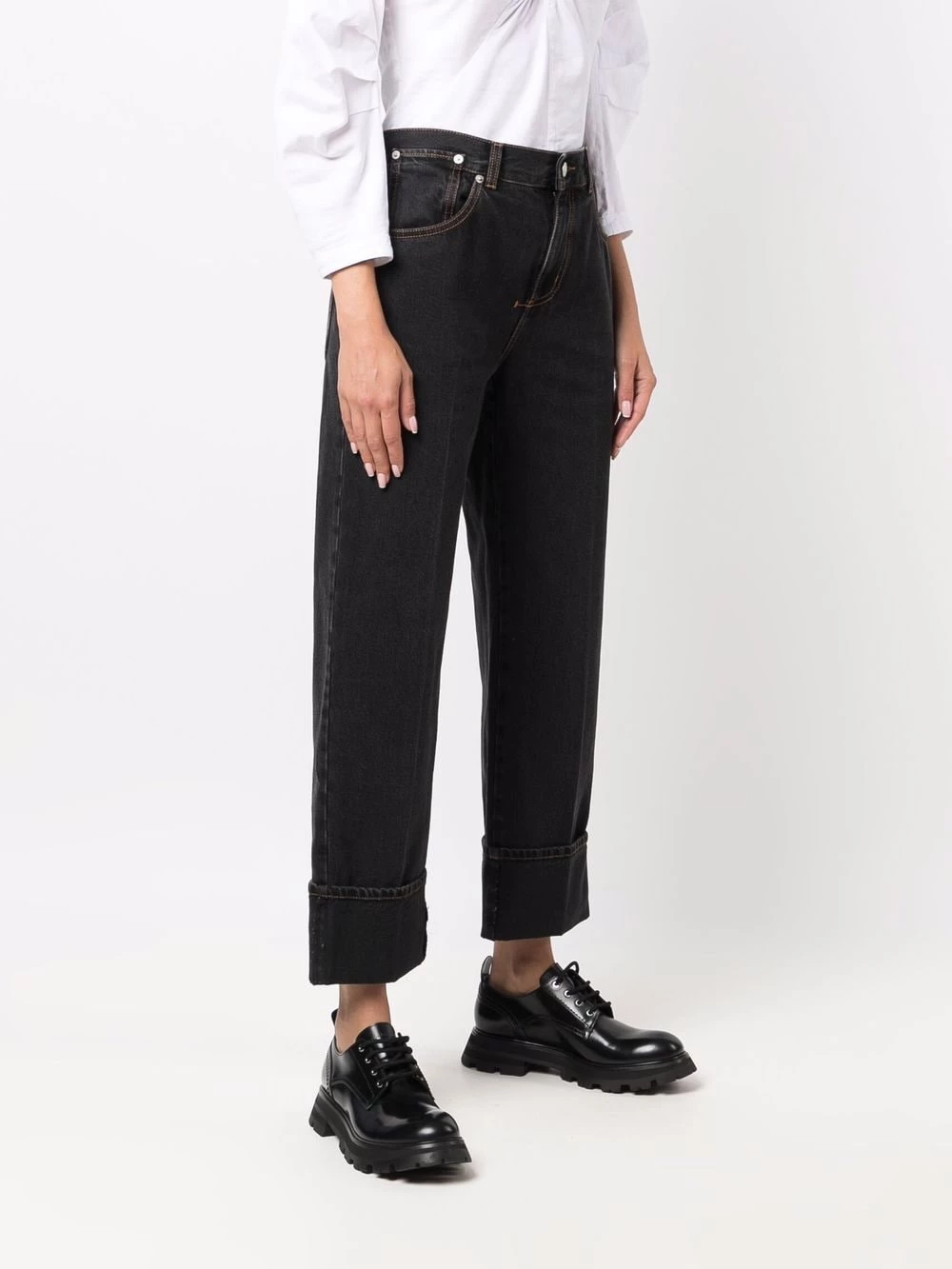 Cheap โจ Alexander McQueen High waisted cropped ๐ jeans โญ 3 Alexander McQueen high-waisted cropped jeans