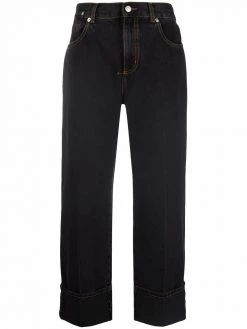 Alexander McQueen high-waisted cropped jeans