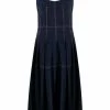 Alexander McQueen stitched detailing flared midi dress