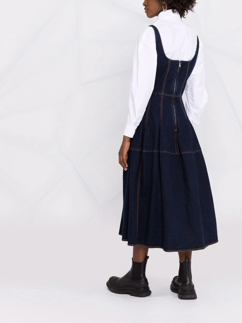 Wholesale โ Alexander McQueen Stitched detailing flared midi ๐ dress ๐งจ 7 Alexander McQueen stitched detailing flared midi dress