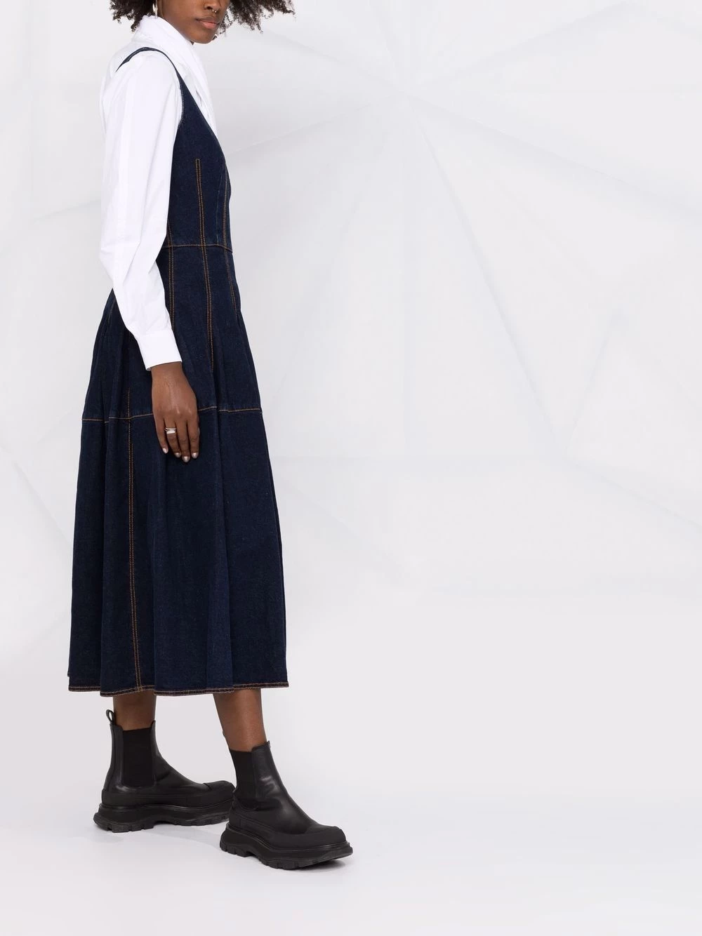 Wholesale โ Alexander McQueen Stitched detailing flared midi ๐ dress ๐งจ 4 Alexander McQueen stitched detailing flared midi dress