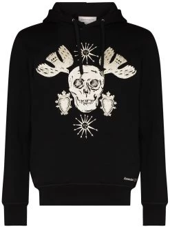 Alexander McQueen skull-embroidered cotton hoodie