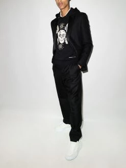 Buy 😀 Alexander McQueen Skull embroidered cotton hoodie 🎁 9 Alexander McQueen skull-embroidered cotton hoodie