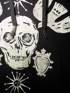 Buy 😀 Alexander McQueen Skull embroidered cotton hoodie 🎁 8 Alexander McQueen skull-embroidered cotton hoodie