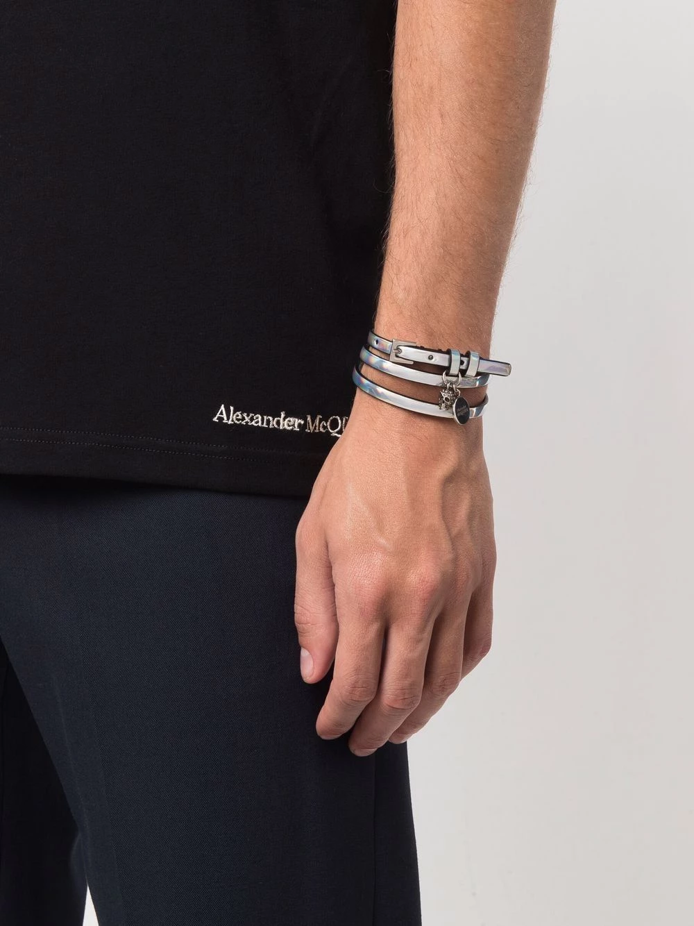 Discount ๐ Alexander McQueen Holographic skull charm wraparound bracelet ๐ฅฐ 2 Alexander McQueen holographic skull-charm wraparound bracelet
