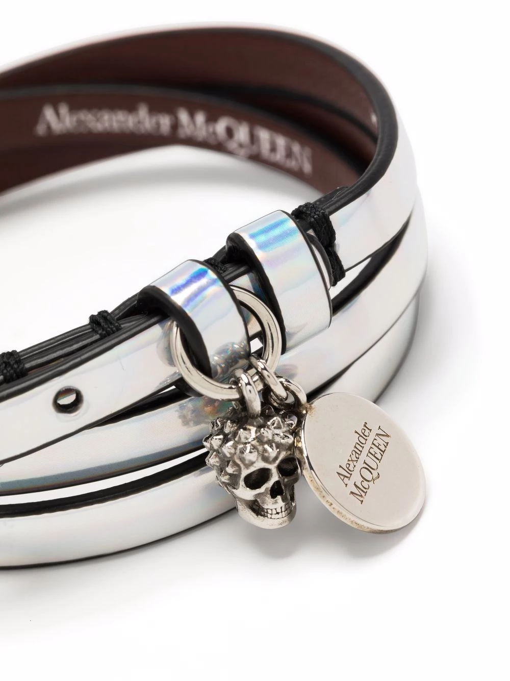 Discount ๐ Alexander McQueen Holographic skull charm wraparound bracelet ๐ฅฐ 3 Alexander McQueen holographic skull-charm wraparound bracelet