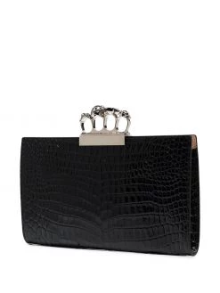 Alexander McQueen crocodile-embossed knuckleduster clutch