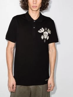 Alexander McQueen Papercut Skull short-sleeve polo shirt