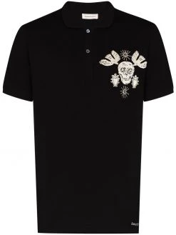 Alexander McQueen Papercut Skull short-sleeve polo shirt