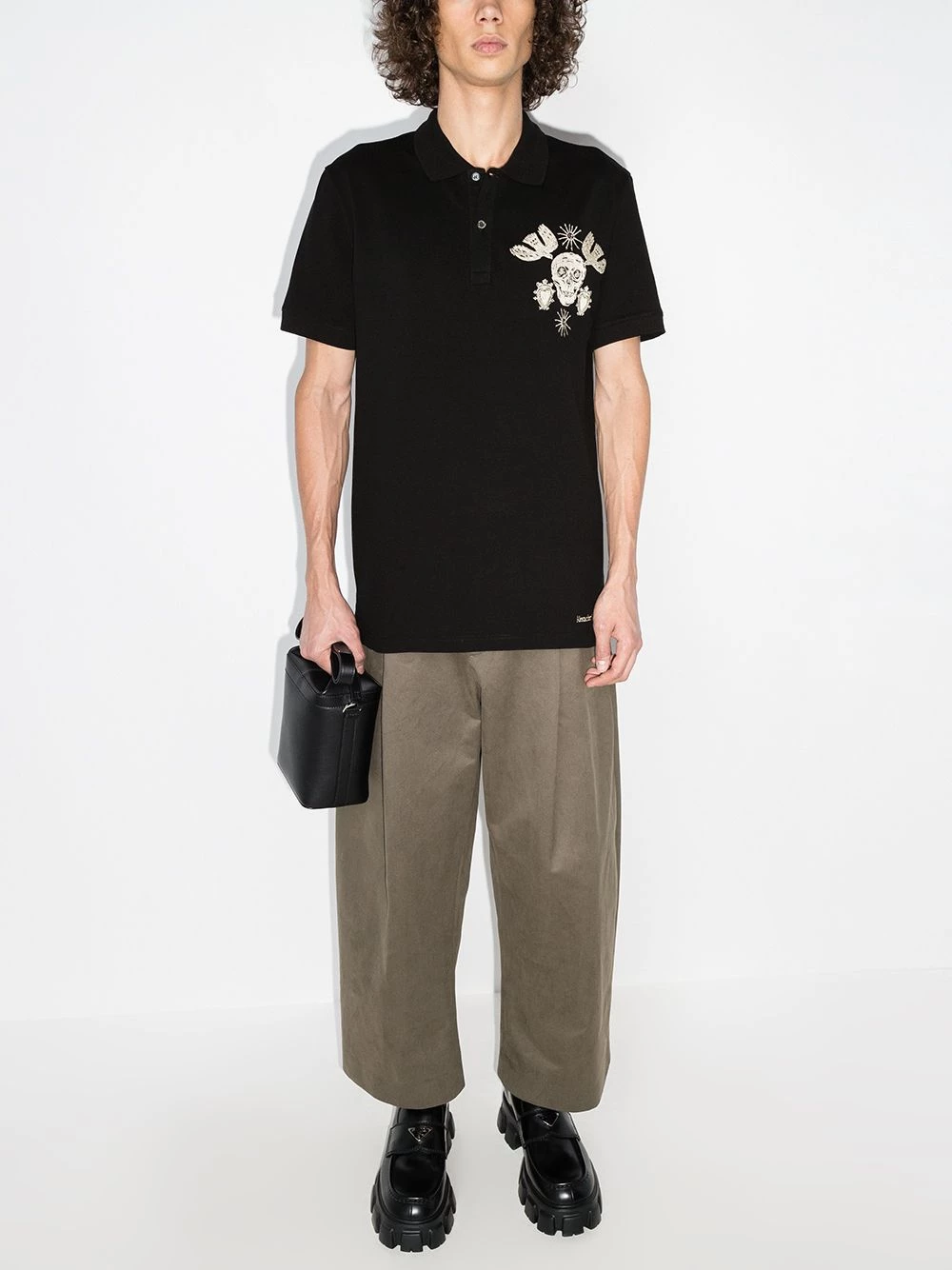 Hot Sale ๐ฏ Alexander McQueen Papercut Skull short sleeve polo ๐ shirt ๐ฏ 5 Alexander McQueen Papercut Skull short-sleeve polo shirt