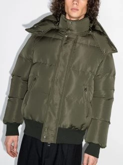 Alexander McQueen logo-print hooded padded coat