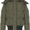 Alexander McQueen logo-print hooded padded coat