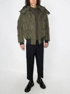 Alexander McQueen logo-print hooded padded coat