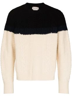 Alexander McQueen two-tone cable-knit jumper