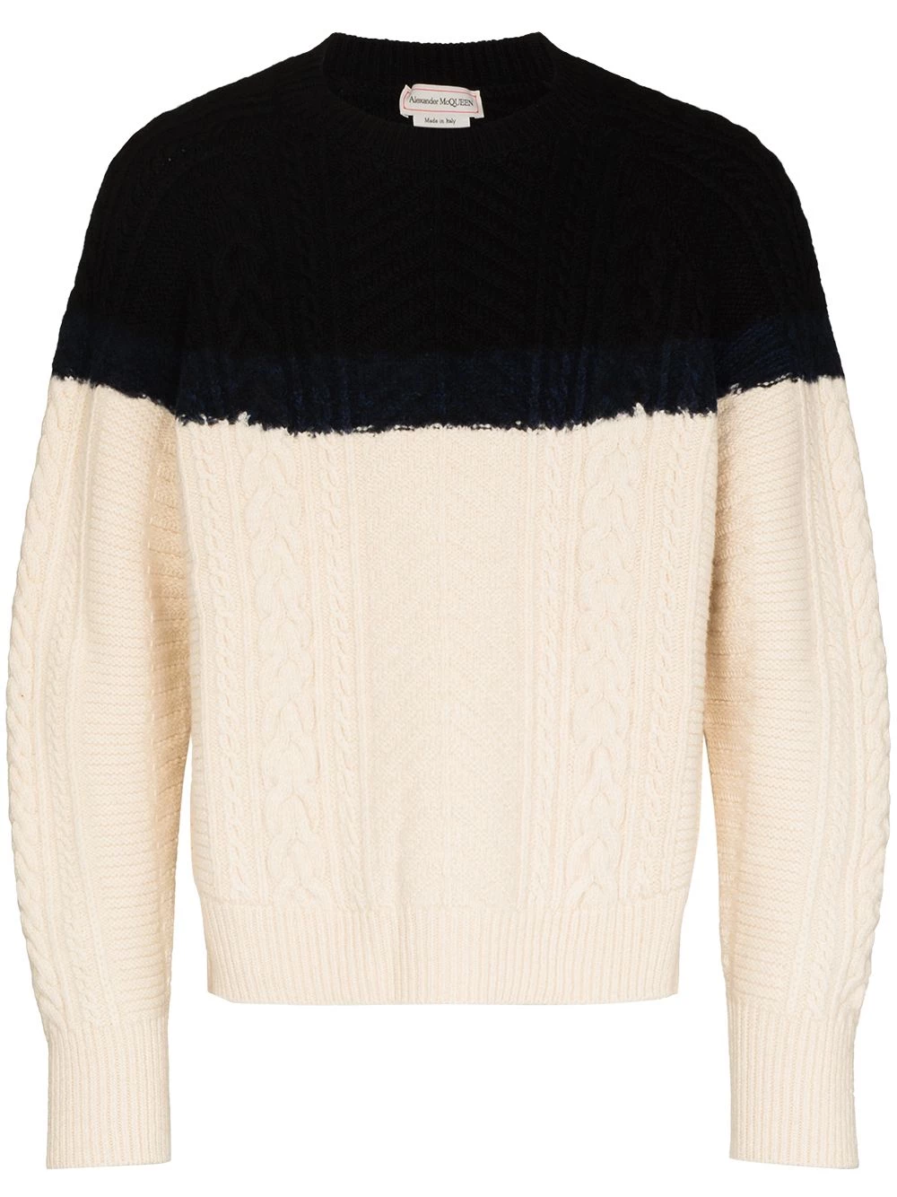 Deals 🎉 Alexander McQueen Two tone cable knit jumper ⌛ 1 Alexander McQueen two-tone cable-knit jumper
