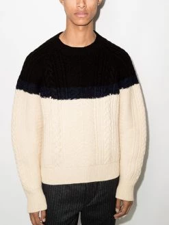 Deals 🎉 Alexander McQueen Two tone cable knit jumper ⌛ 6 Alexander McQueen two-tone cable-knit jumper