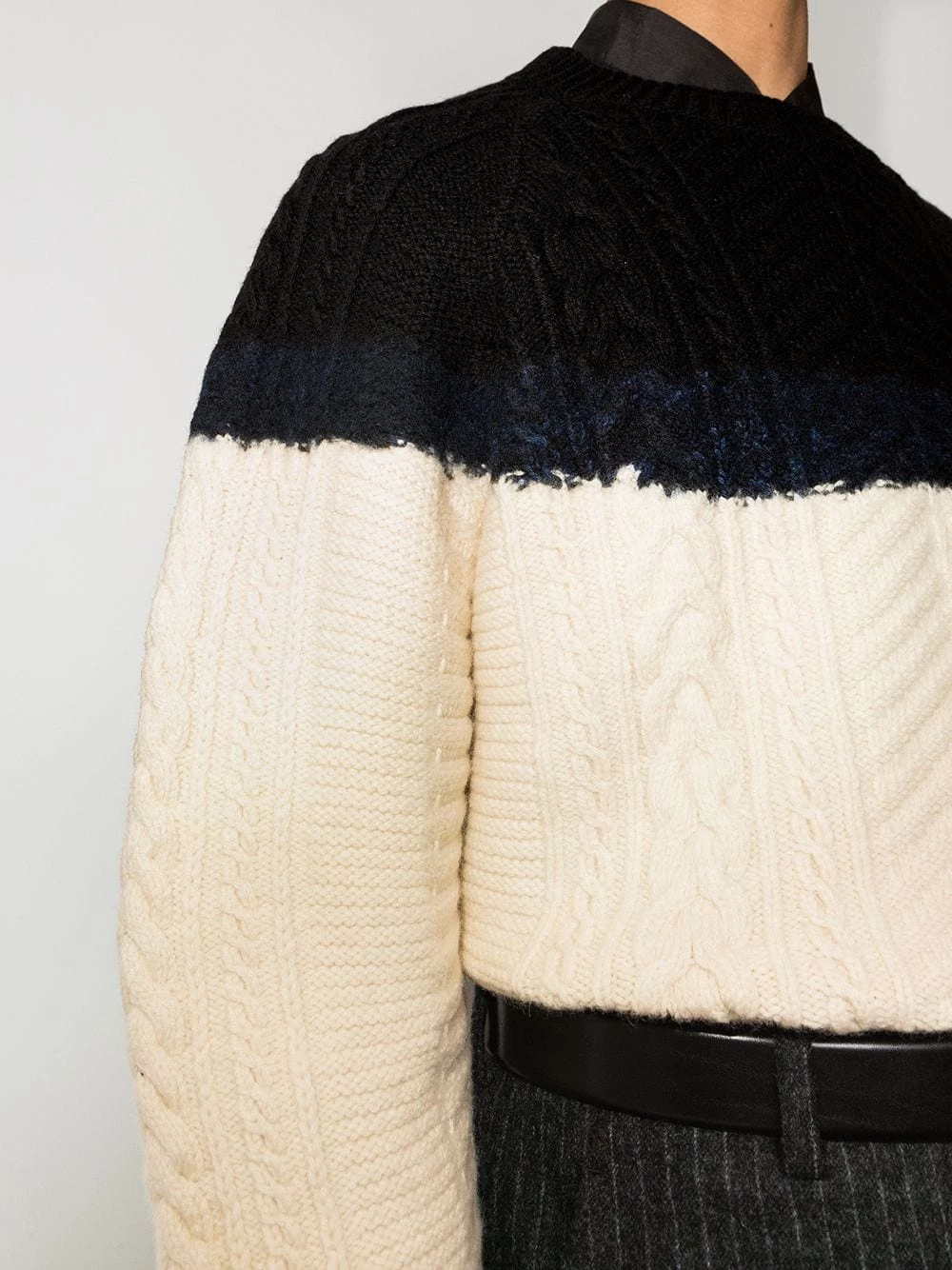 Deals 🎉 Alexander McQueen Two tone cable knit jumper ⌛ 4 Alexander McQueen two-tone cable-knit jumper