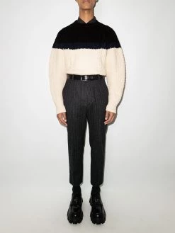 Deals 🎉 Alexander McQueen Two tone cable knit jumper ⌛ 9 Alexander McQueen two-tone cable-knit jumper