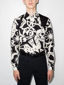 Alexander McQueen skull print harness shirt