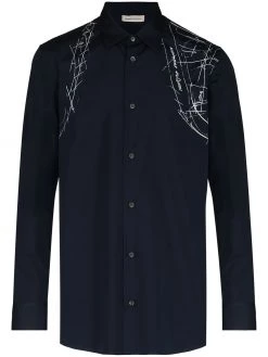 Alexander McQueen harness-print long-sleeve shirt
