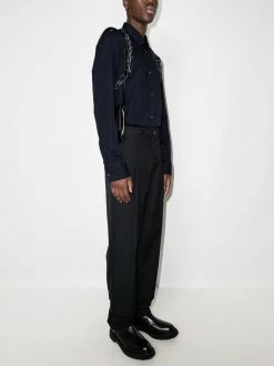 Alexander McQueen harness-print long-sleeve shirt