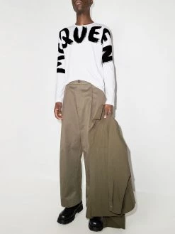 Alexander McQueen graffiti-logo long-sleeve T-shirt