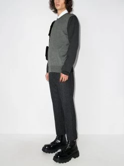 Alexander McQueen panelled crew neck jumper