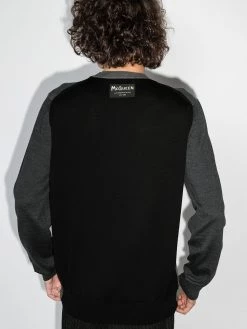 Alexander McQueen panelled crew neck jumper