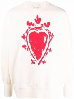 Alexander McQueen heart-print cotton sweatshirt