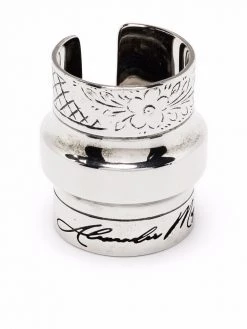 Alexander McQueen engraved signature ring