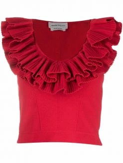 Alexander McQueen ruffle sleeveless knit top