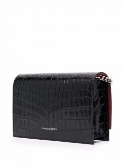 Alexander McQueen crocodile-effect leather bag