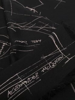 Alexander McQueen logo-print knitted scarf