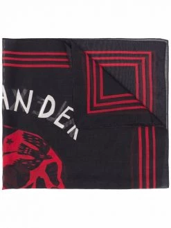 Alexander McQueen skull-logo print scarf