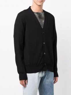 Alexander McQueen logo-print wool cardigan