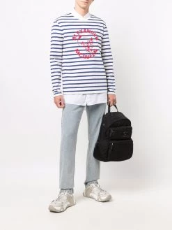 Alexander McQueen logo-print striped jumper