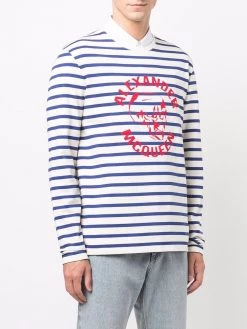 Alexander McQueen logo-print striped jumper